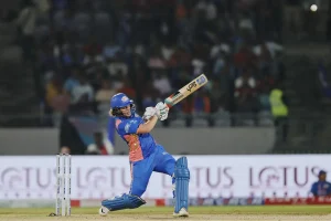 Nat Sciver-Brunt with the bat for Mumbai Indians in the WPL