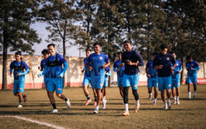 Punjab FC players ahead of the Mohun Bagan clash in Kolkata