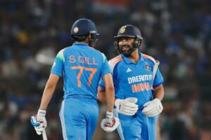 Rohit Sharma and Shubman Gill for team India in the second ODI vs England