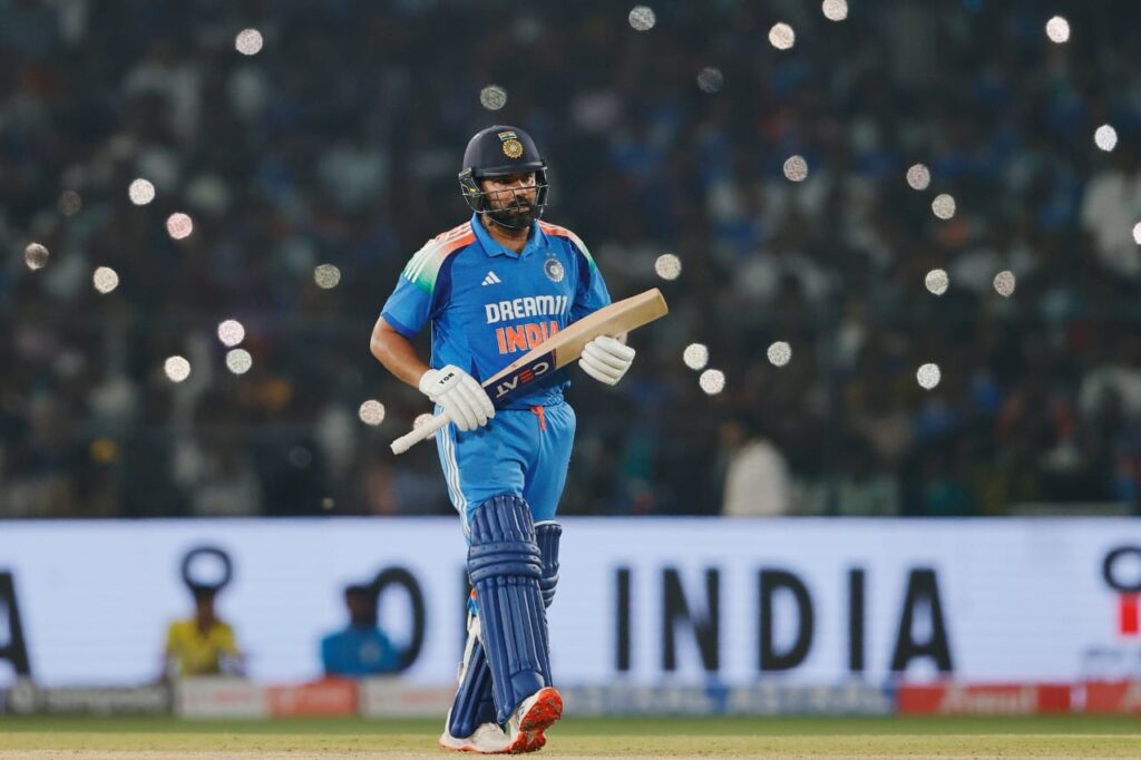 Rohit Sharma during the second ODI vs England