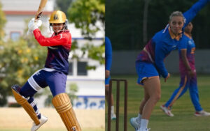 Smriti Mandhana for RCB and Ashleigh Gardner for GG in the practice session ahead of the WPL 2025