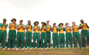 South Africa team after their semi-final win