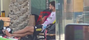 Virat Kohli seen with an ice pack ahead of the Pakistan clash