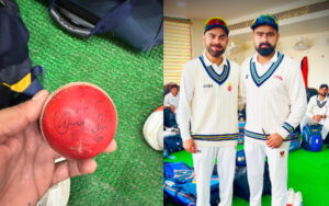 Virat Kohli with Himanshu Sangwan