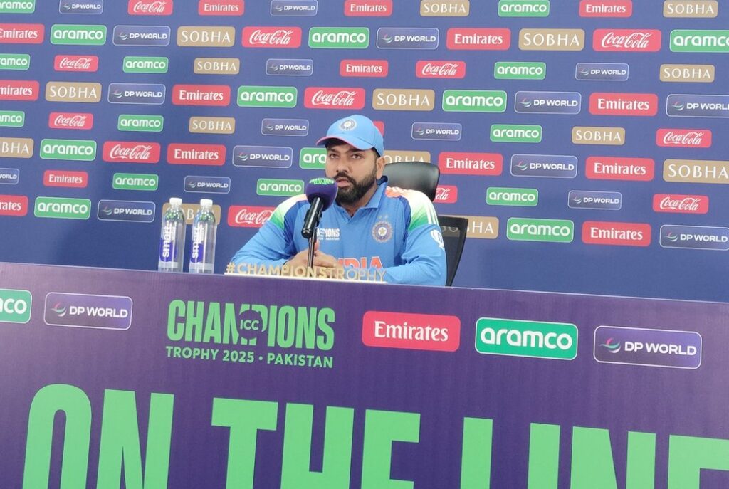 Rohit Sharma addressing the Presser