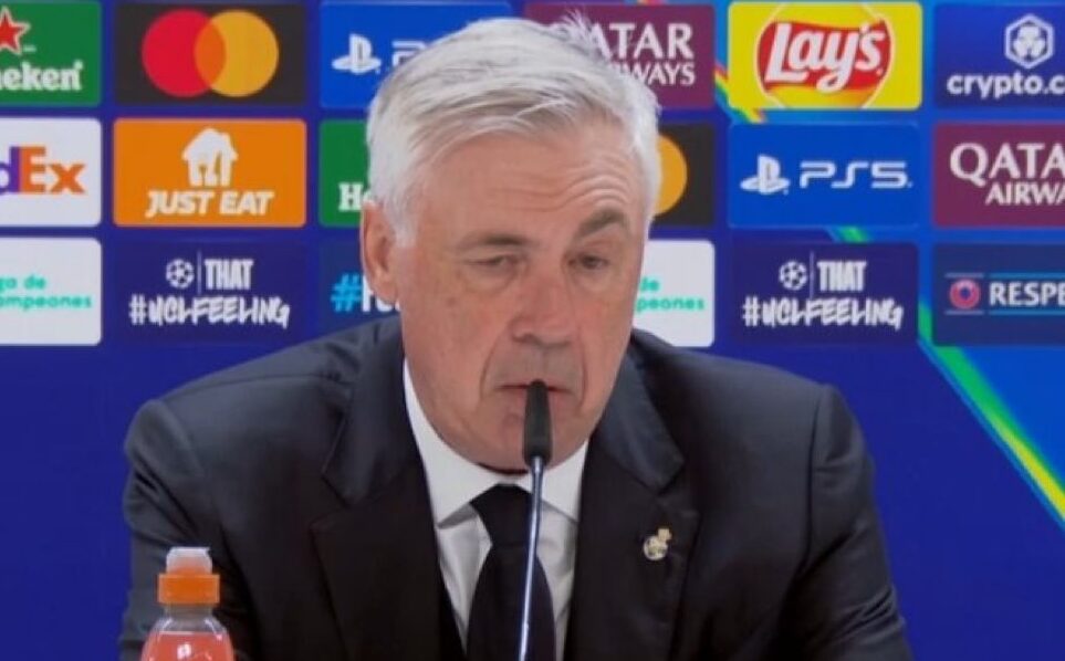 Carlo Ancelotti addressing the Press