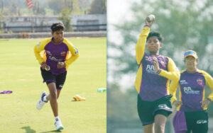 Kranti Goud in practice sessions for UP Warriorz in the WPL 2025