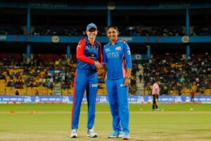 Meg Lanning, DC skipper with Harmanpreet Kaur, MI skipper in the WPL 2025