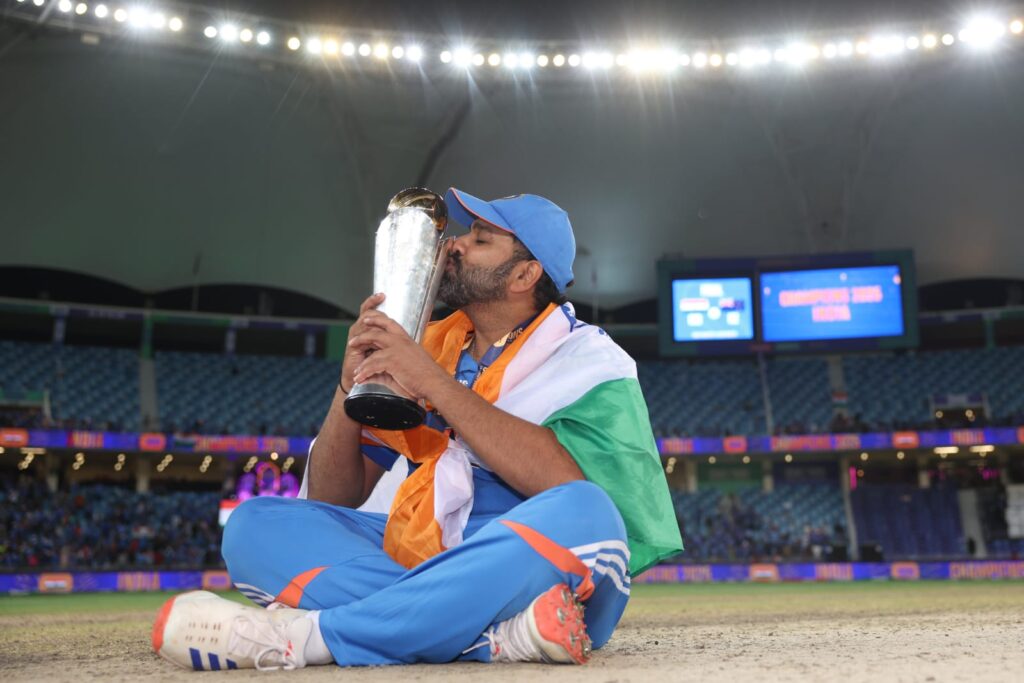 Rohit Sharma – Of ecstasy, tears, and some bravado Rohit Sharma with the Champions Trophy in Dubai