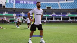 Team India in practice featuring Varun Chakrabathy