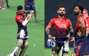 Virat Kohli in the practice session ahead of the KKR clash at the Eden Gardens in the IPL 2025