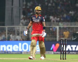 Virat Kohli in action vs KKR in the IPL 2025