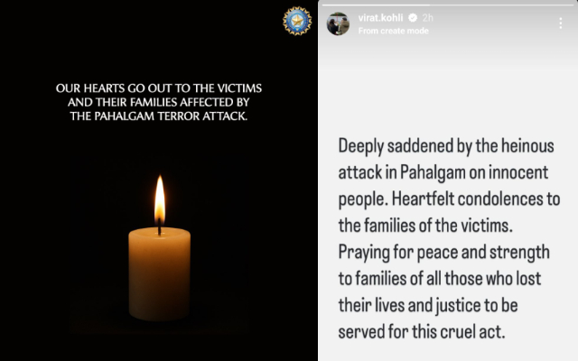 Indian Cricket Fraternity Condemns Pahalgam Terror Attack, Calls for Unity and Peace Indian Cricket Fraternity Condemns Pahalgam Terror Attack