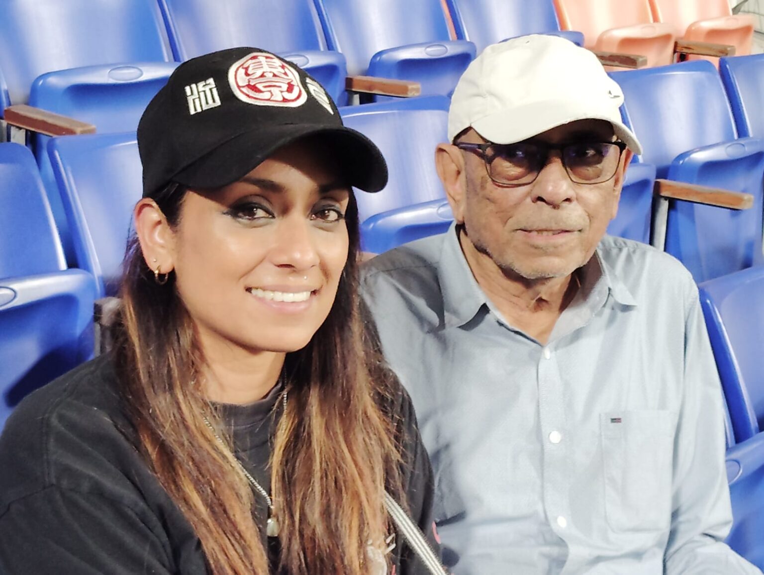 Isa Guha with her father Barun at Eden Gardens on Thursday