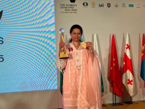 Koneru Humpy after winning FIDE Pune GP
