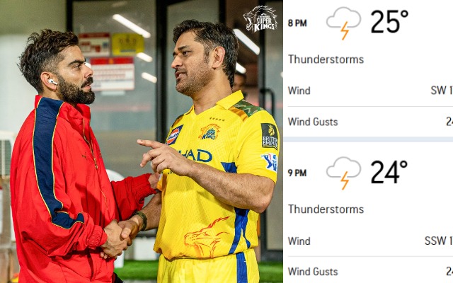 RCB vs CSK, IPL 2025: Weather Forecast and Chances of Rain Ahead of Tomorrow’s Clash Rain threats loom over RCB vs CSK, IPL 2025