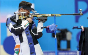 India’s rifle ace Swapnil Kusale in action