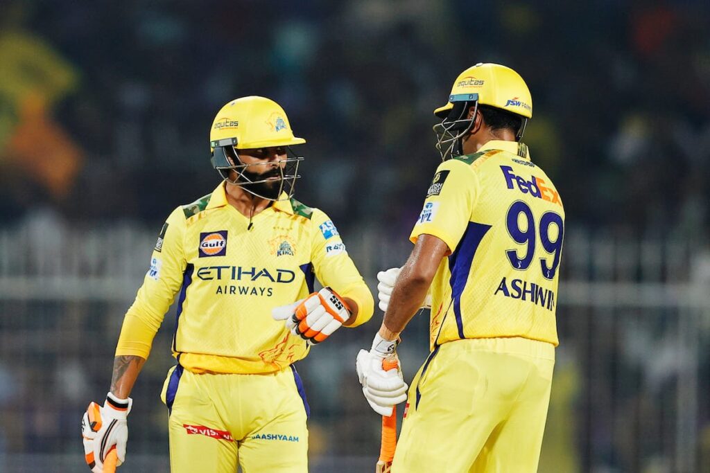 Ravichandran Ashwin with Ravindra Jadeja for CSK, IPL 2025