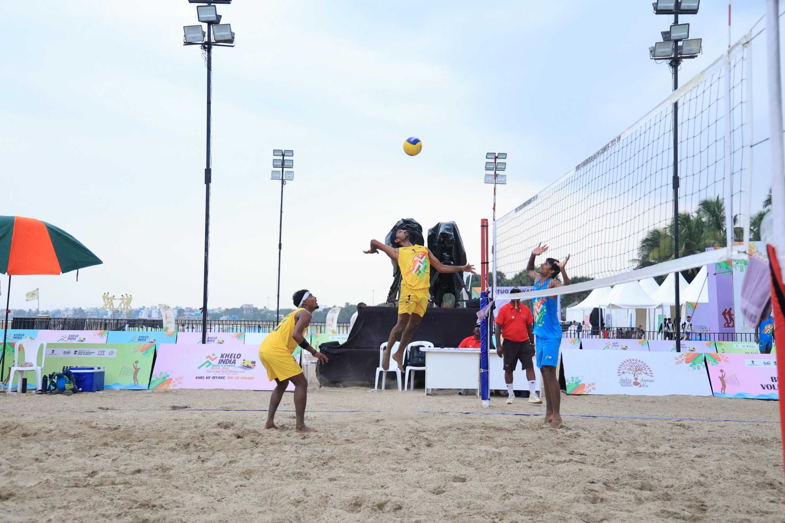 Volleyball players in action