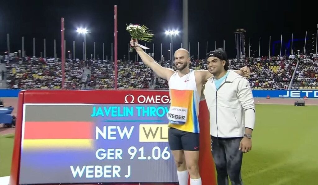 Julian Weber’s prediction about Neeraj Chopra comes true Neeraj Chopra with Julian Weber
