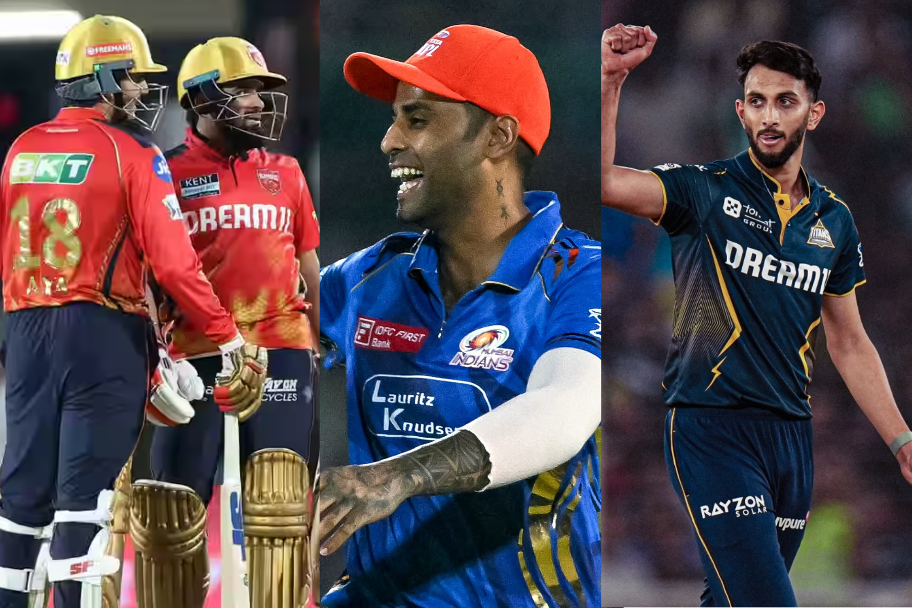 PBKS, GT and MI in IPL 2025