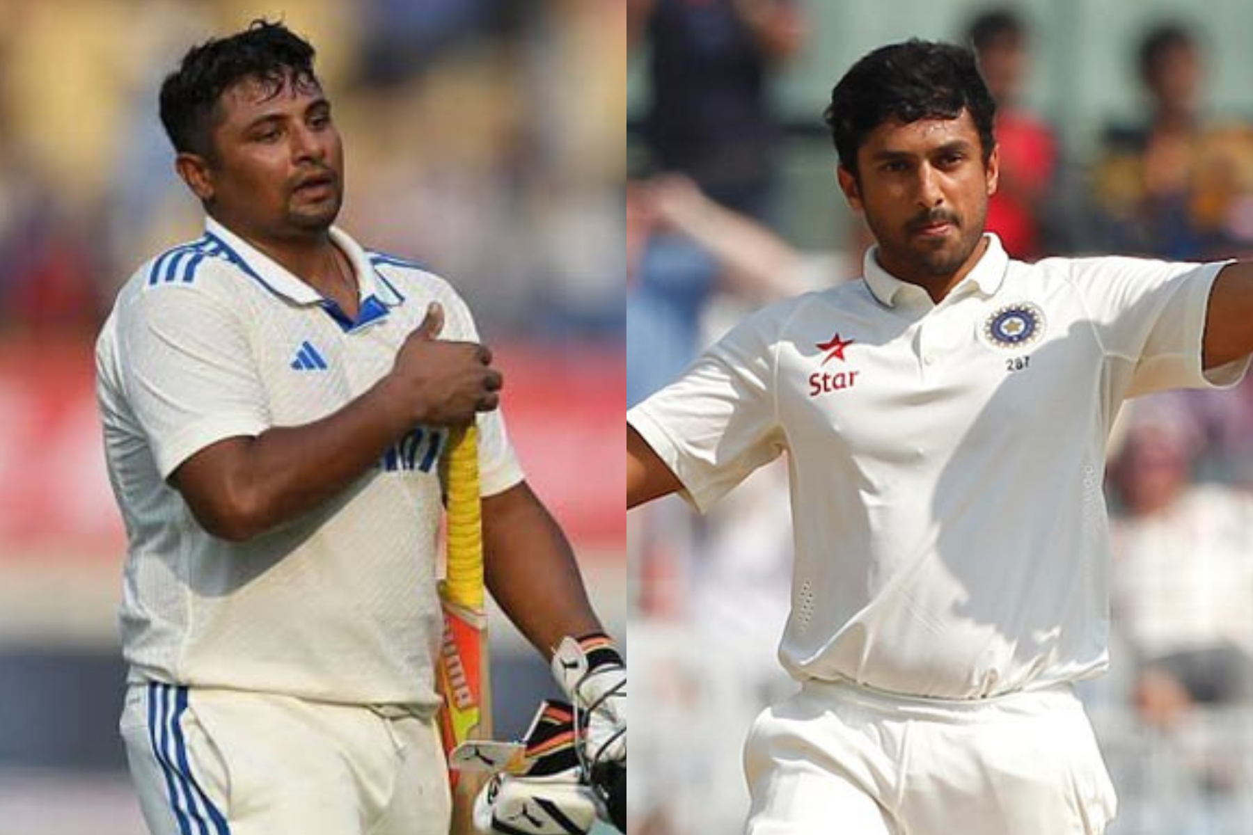 Sarfaraz Khan and Karun Nair of Team India