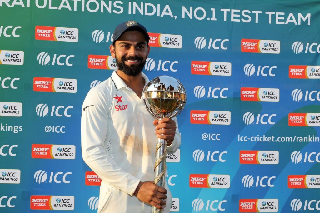 Virat Kohli with the Test Mace