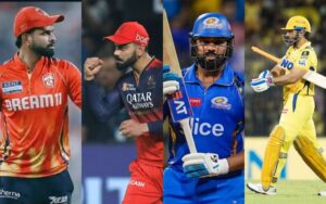 PBKS, RCB, MI, and CSK in IPL 2025