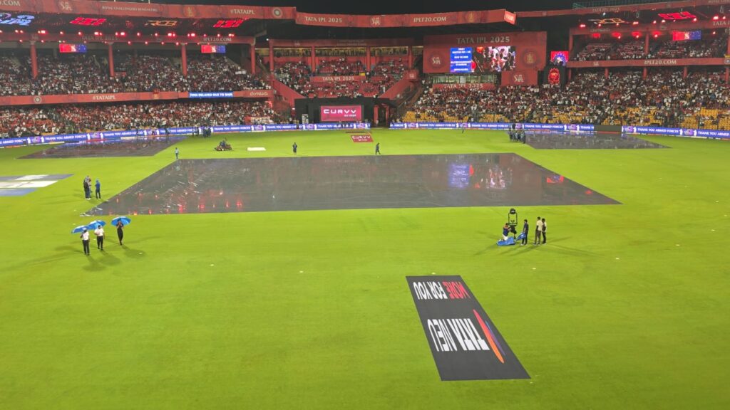RCB v KKR – Mother nature has the final say at Chinnaswamy