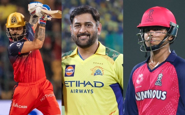 From Left to Right: Virat Kohli, MS Dhoni, Vaibhav Surayavanshi