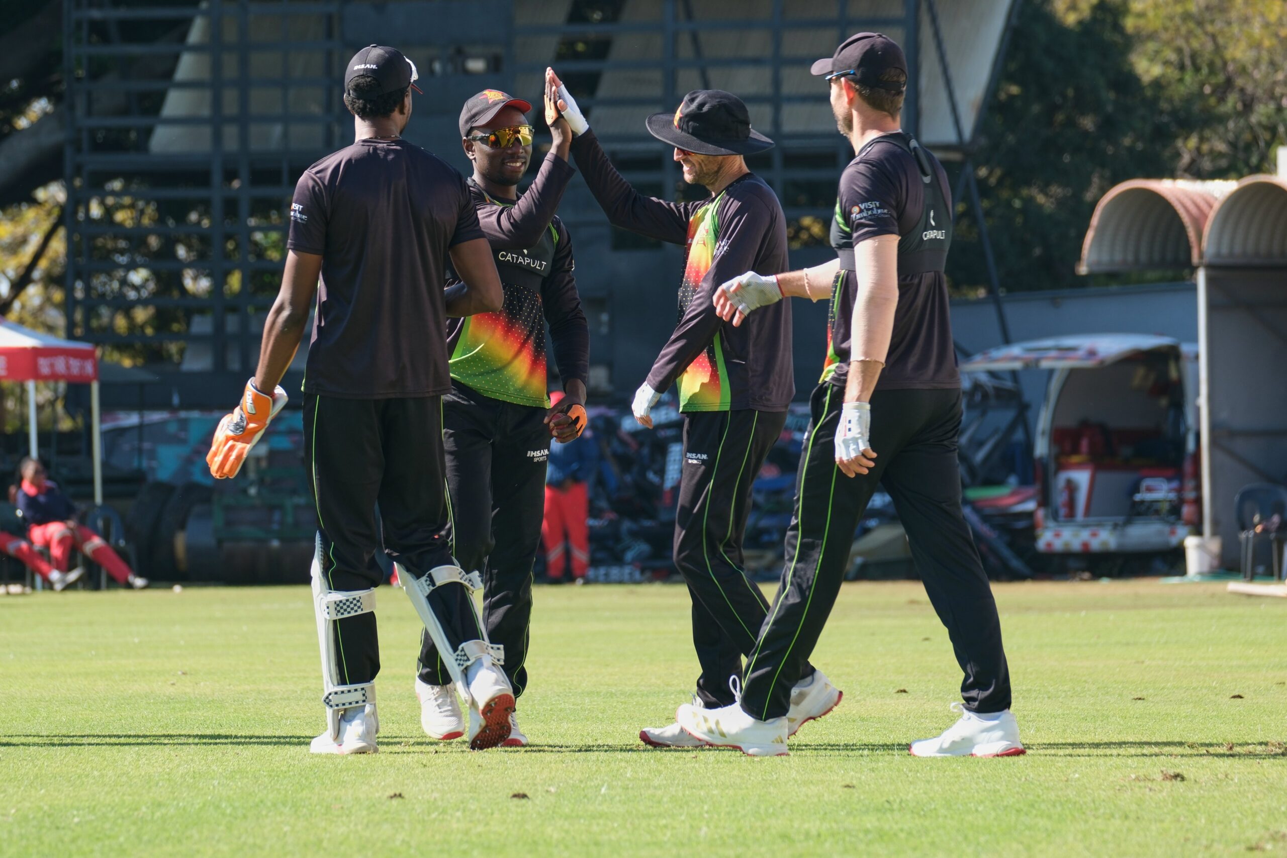 Zimbabwe players in practice