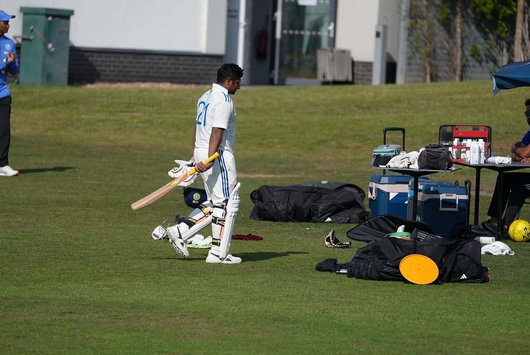 Sarfaraz Khan during the Intra-Squad match (PC: Sarfaraz Insta)
