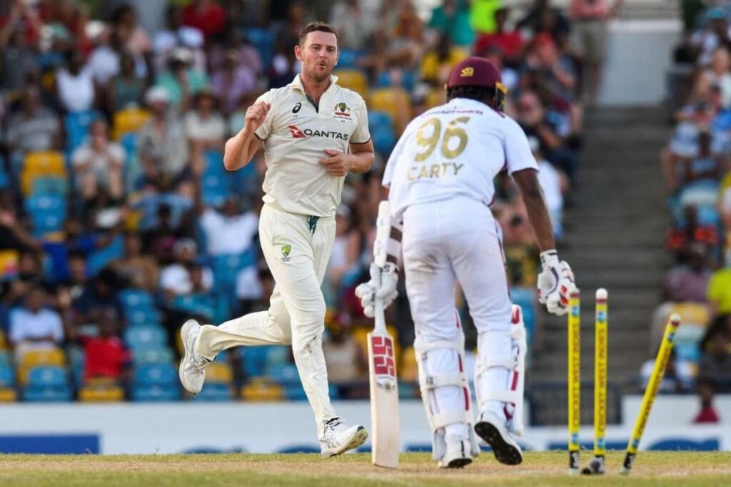 WI vs AUS: Josh Hazlewood’s Fiery Spell Propels Australia to Victory in Barbados WI vs AUS Test 1