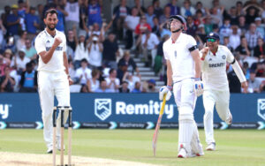 Harry Brook gets out on 99