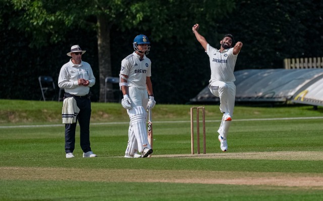Bumrah in action during the Intra-Squad match