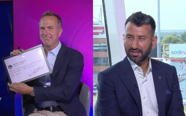 Michael Vaughan and Chesteshwar Pujara