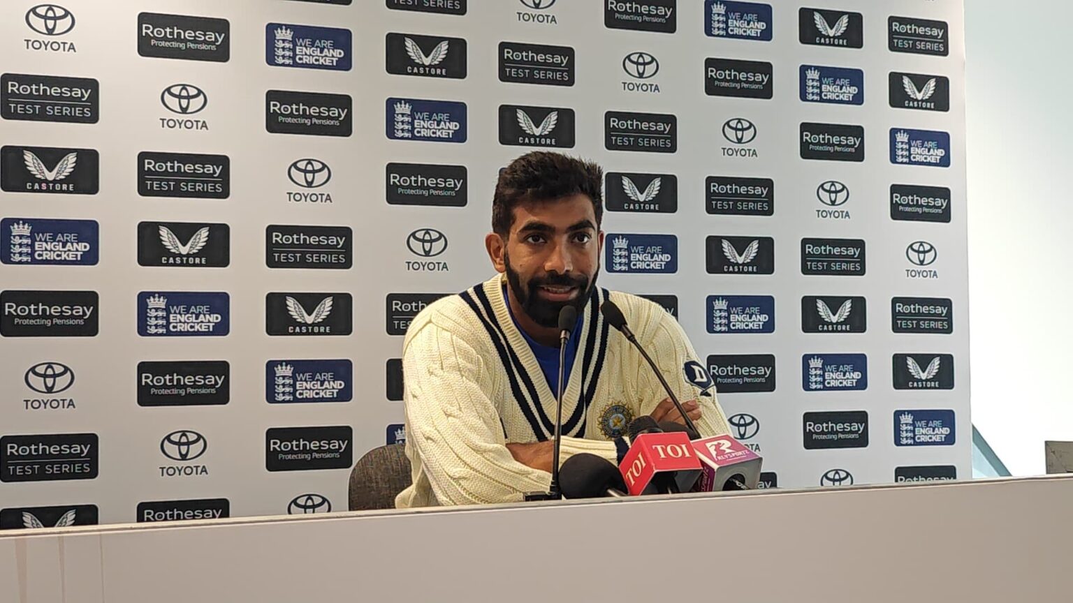 Jasprit Bumrah at the PC