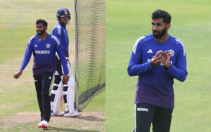 Jasprit Bumrah in the nets at Leeds