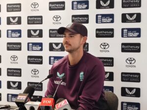 Josh Tongue at Press Conference, Day 4, Leeds Test