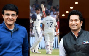 Sourav Ganguly and Sachin Tendulkar after day one of Leeds Test