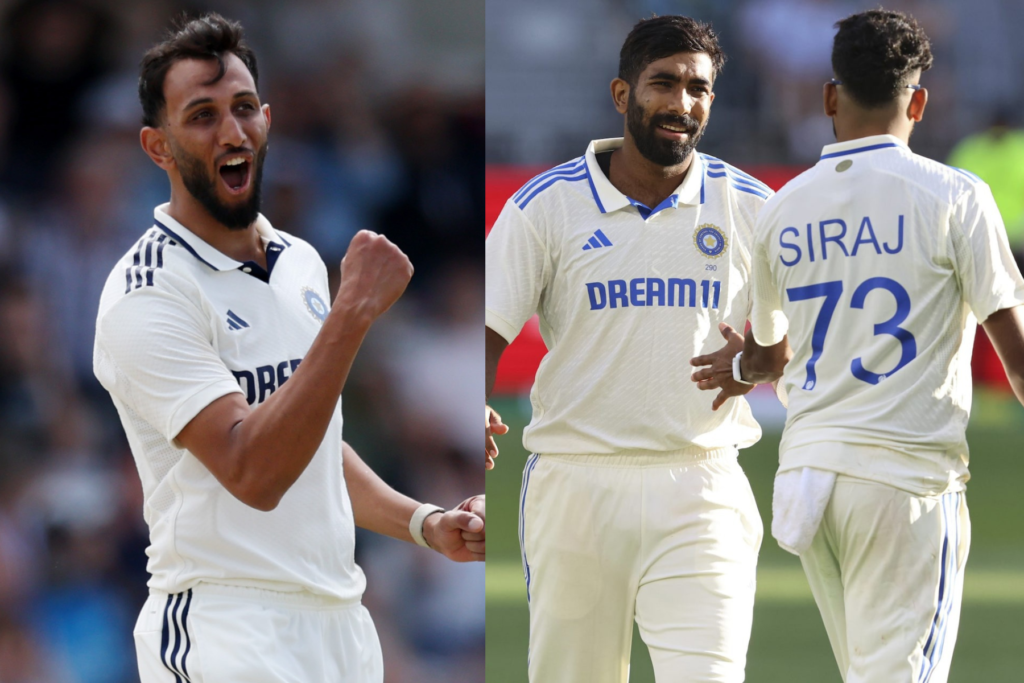 ENG vs IND: Bumrah Has Been Guiding All of Us – Prasidh Krishna Prasidh Krishna, Jasprit Bumrah and Mohammed Siraj