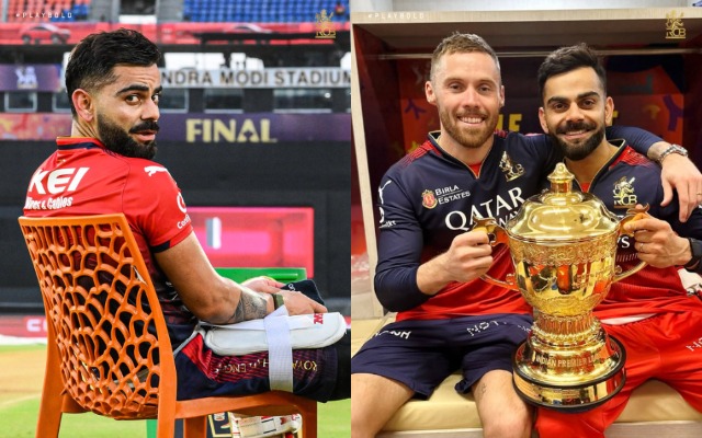 Virat Kohli and Phil Salt with IPL Trophy