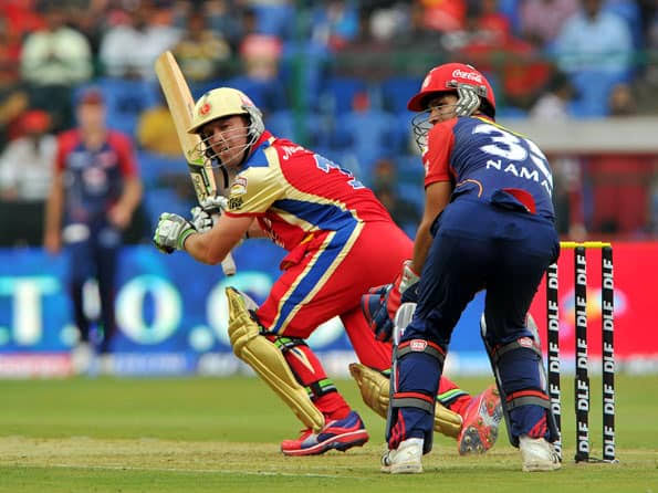 AB de Villiers for RCB against Delhi Daredevils in IPL