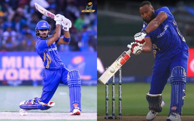 Monank Patel and Kieron Pollard