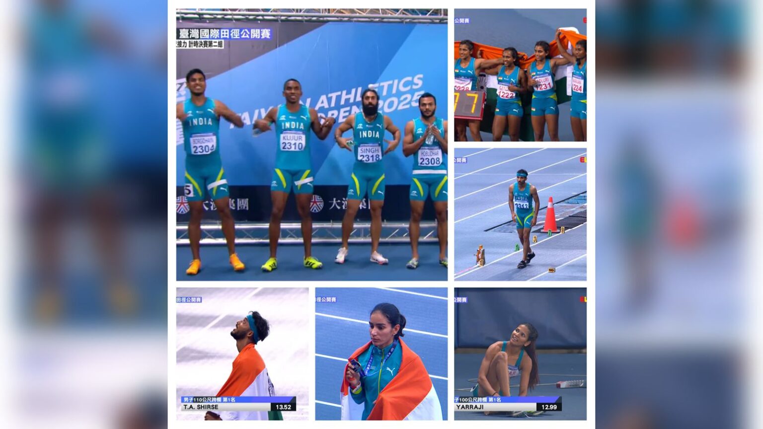 Taiwan Athletics Open 2025 : India Hit a Golden Six on Opening Day