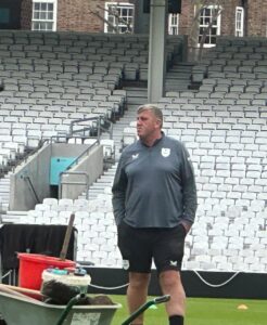 Lee Fortis watching the Indian nets after the confrontation with Gambhir