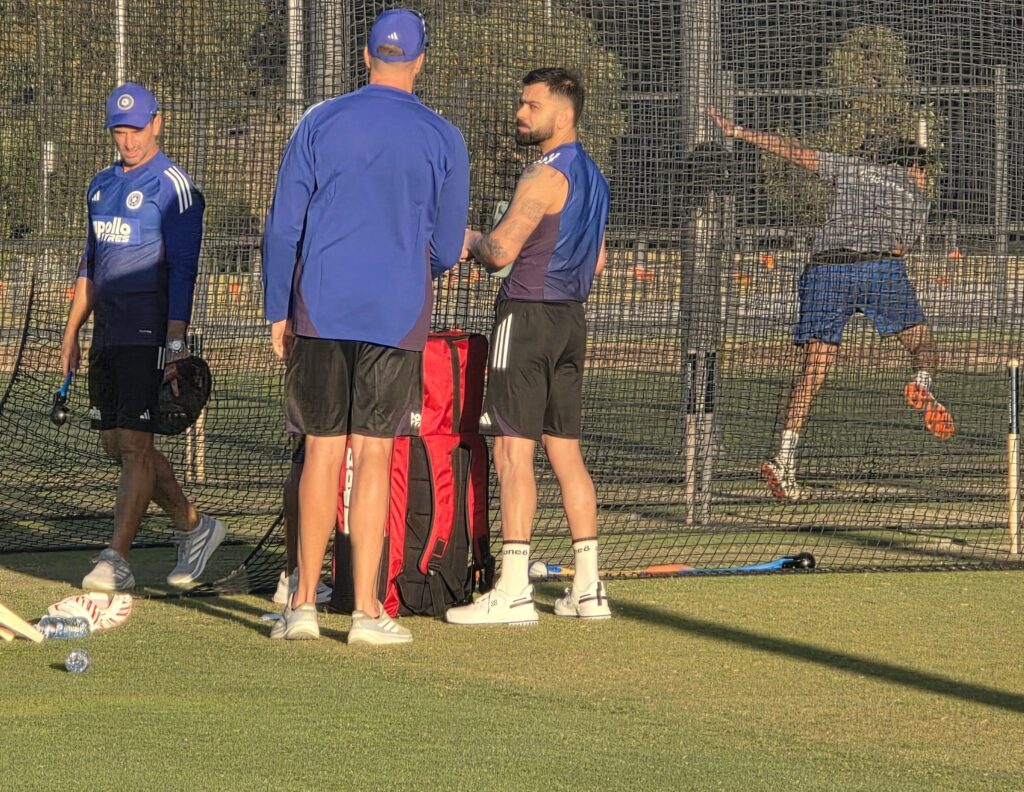 Kohli and Rohit Grind Hard in India’s First Practice Session in Perth