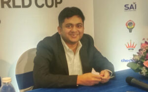 Diptayan Ghosh after upsetting Ian Nepomniatchtchi of Russia in the FIDE World Cup in Goa on Wednesday