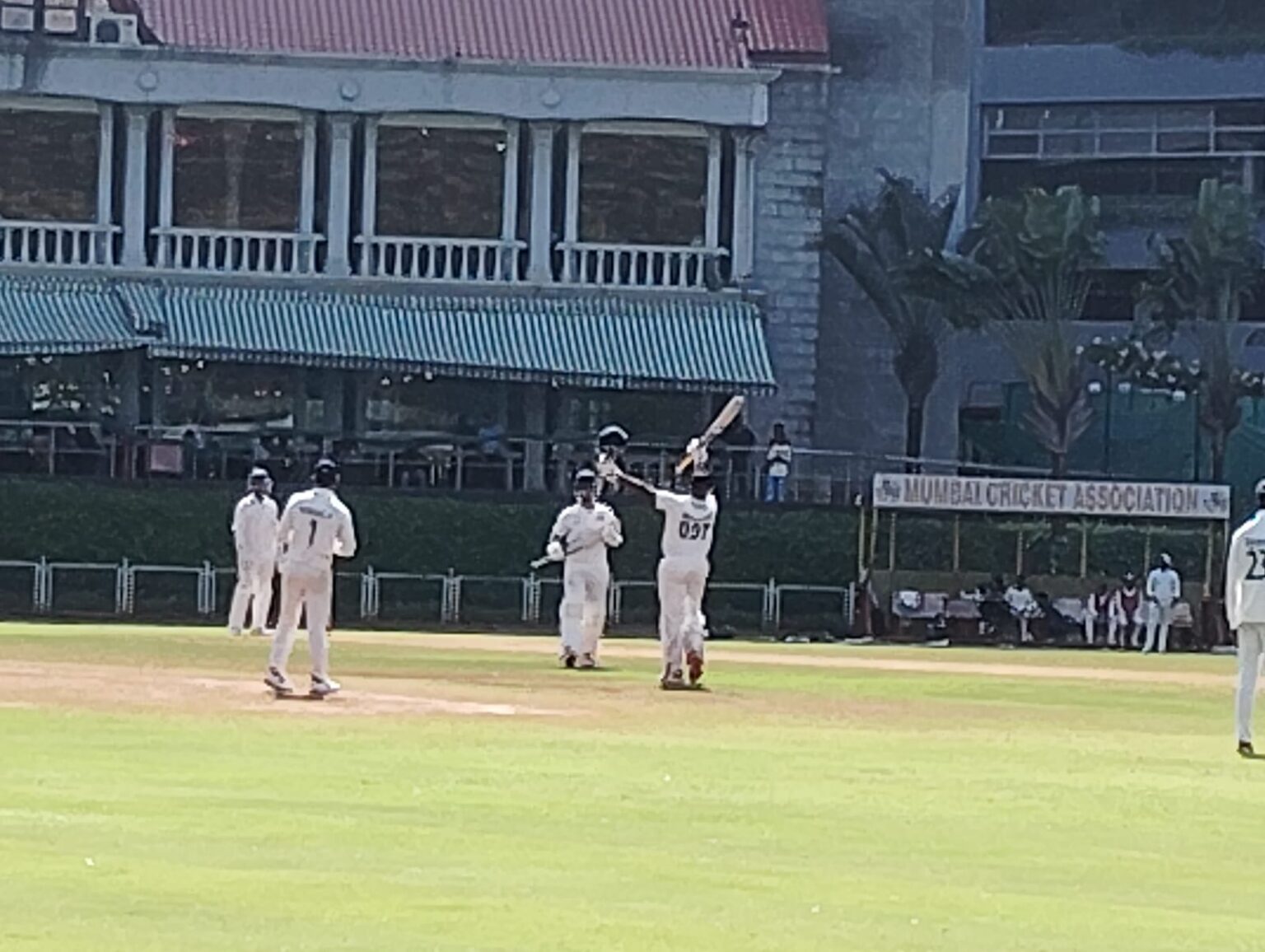 Musheer Khan after scoring his hundred